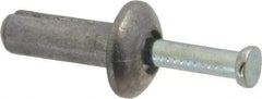 Value Collection - 1/4" Diam, 1/4" Drill, 3/4" OAL, 3-3/4" Min Embedment Hammer Drive Concrete Anchor - Zamac Alloy, Zinc-Plated Finish, Mushroom Head - Strong Tooling