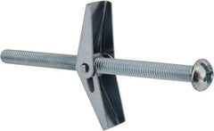 Value Collection - 3/8" Screw, 3/8" Diam, 6" Long, Toggle Bolt Drywall & Hollow Wall Anchor - 3/8" Drill, Zinc Plated, Steel, Use in Concrete, & Masonry, Hollow Tile, Plaster & Wallboard - Strong Tooling