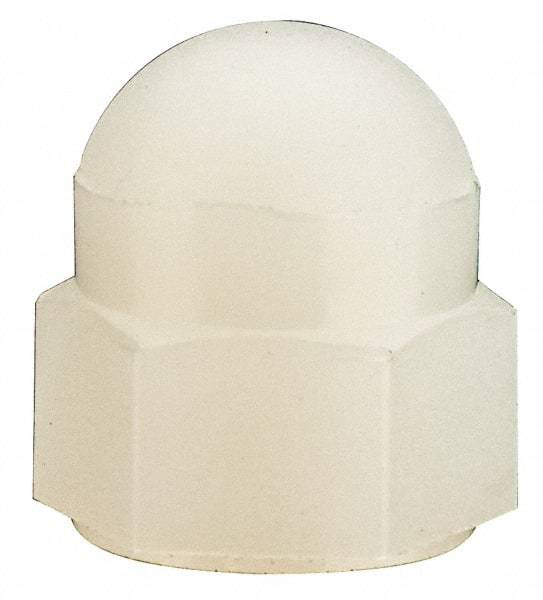 Made in USA - #10-24 UNC, 3/8" Width Across Flats, Uncoated Nylon Acorn Nut - 13/32" Overall Height - Strong Tooling