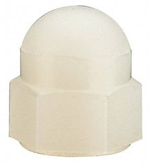 Made in USA - #10-24 UNC, 3/8" Width Across Flats, Uncoated Nylon Acorn Nut - 13/32" Overall Height - Strong Tooling