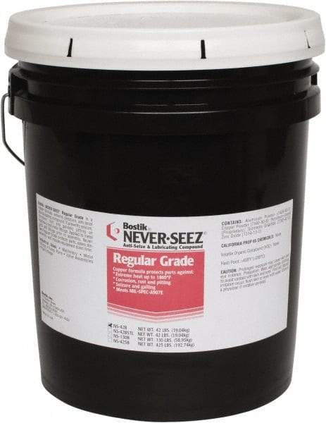 Bostik - 42 Lb Pail Extreme Pressure Anti-Seize Lubricant - Copper, -297 to 1,800°F, Silver Gray, Water Resistant - Strong Tooling