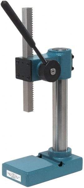 JT&M - 3/4" Ram, 2-3/4" Throat Depth, 1/2 Ton Manual Arbor Press - 8-5/16" Max Work Height x 6" Max Work Width, 13:1 Leverage Ratio, 4-1/16" Base Width x 7-1/16" Base Depth - Strong Tooling