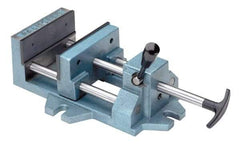 Palmgren - 8" Jaw Opening Capacity x 1-5/8" Throat Depth, Horizontal Drill Press Vise - 8" Wide Jaw, Stationary Base, Standard Speed, 19-1/2" OAL x 4-1/2" Overall Height - Strong Tooling