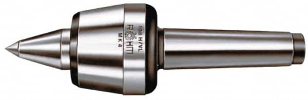 Rohm - MT6 Taper Shank, 4.134" Head Diam 5,512 Lb Capacity Live Center - 2,600 Max RPM, 3.217" Head Length, 1.9685" Point Diam, 3.071" Point Len, 5,500 Lb Max Workpc, 13.976" OAL, Long Point - Strong Tooling