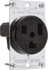 Leviton - 250 VAC, 50 Amp, 6-50P NEMA Configuration, Black, Industrial Grade, Self Grounding Single Receptacle - 1 Phase, 2 Poles, 3 Wire, Flush Mount, Tamper Resistant - Strong Tooling