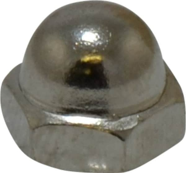 Value Collection - #6-32 UNC, 5/16" Width Across Flats, Nickel Plated, Steel Acorn Nut - 1/4" Overall Height, Grade 2 - Strong Tooling