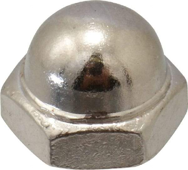 Value Collection - #8-32 UNC, 5/16" Width Across Flats, Nickel Plated, Steel Acorn Nut - 1/4" Overall Height, Grade 2 - Strong Tooling