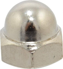 Value Collection - 7/16-14" UNC, 5/8" Width Across Flats, Nickel Plated, Steel Acorn Nut - 11/16" Overall Height, Grade 2 - Strong Tooling