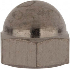 Value Collection - #10-24 UNC, 3/8" Width Across Flats, Nickel Plated, Brass Acorn Nut - 9/32" Overall Height - Strong Tooling