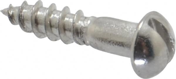 Value Collection - #4, 1/2" Length Under Head, Slotted Drive, Round Head Wood Screw - Strong Tooling