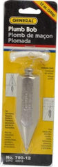 General - 4-1/2 Inch Long, 1 Inch Diameter Steel Plumb Bob - 12 Ounce - Strong Tooling