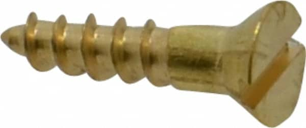 Value Collection - #4, 1/2" OAL, Slotted Drive, Flat Head Wood Screw - Strong Tooling