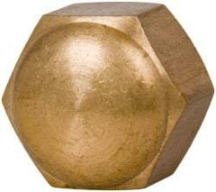 Value Collection - 1/2-13" UNC, 3/4" Width Across Flats, Uncoated, Brass Acorn Nut - 9/16" Overall Height - Strong Tooling