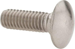 Value Collection - 5/16-18 UNC 1" Length Under Head, Standard Square Neck, Carriage Bolt - 18-8 Stainless Steel, Uncoated - Strong Tooling