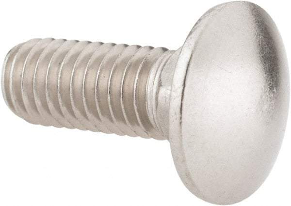 Value Collection - 3/8-16 UNC 1" Length Under Head, Standard Square Neck, Carriage Bolt - 18-8 Stainless Steel, Uncoated - Strong Tooling