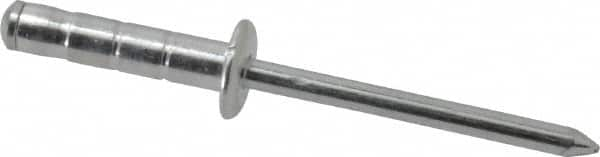 RivetKing - Size 66-69 Dome Head Aluminum Multi Grip Blind Rivet - Steel Mandrel, 0.275" to 0.598" Grip, 3/8" Head Diam, 0.192" to 0.196" Hole Diam, 7/8" Length Under Head, 3/16" Body Diam - Strong Tooling