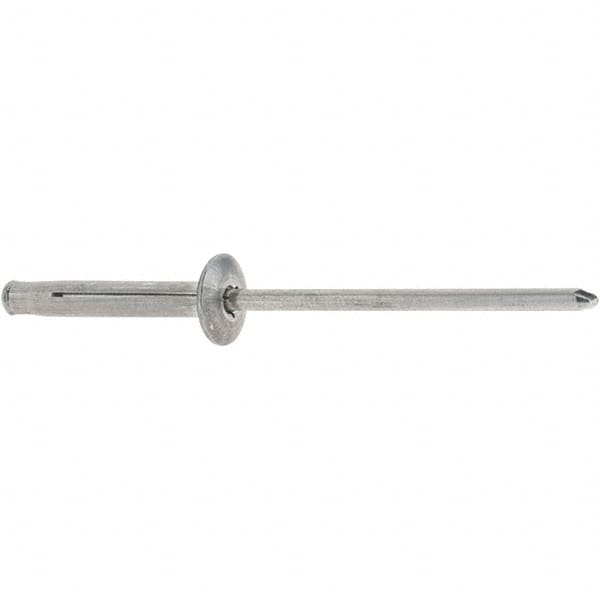 RivetKing - Dome Head Aluminum Plus Blind Rivet - Aluminum Mandrel, 1/8" to 3/8" Grip, 0.312" Head Diam, 0.129" to 0.143" Hole Diam, 0.975" Length Under Head, 1/8" Body Diam - Strong Tooling