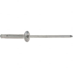 RivetKing - Dome Head Aluminum Plus Blind Rivet - Aluminum Mandrel, 1/8" to 3/8" Grip, 0.312" Head Diam, 0.129" to 0.143" Hole Diam, 0.975" Length Under Head, 1/8" Body Diam - Strong Tooling