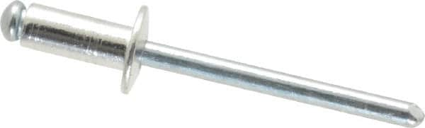 RivetKing - Size 64 Dome Head Aluminum Open End Blind Rivet - Steel Mandrel, 0.188" to 1/4" Grip, 3/8" Head Diam, 0.192" to 0.196" Hole Diam, 0.45" Length Under Head, 3/16" Body Diam - Strong Tooling