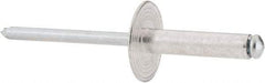 RivetKing - Size 610 Large Flange Dome Head Aluminum Open End Blind Rivet - Steel Mandrel, 0.501" to 5/8" Grip, 5/8" Head Diam, 0.192" to 0.196" Hole Diam, 0.825" Length Under Head, 3/16" Body Diam - Strong Tooling