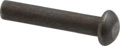 RivetKing - 3/16" Body Diam, Round Steel Solid Rivet - 1" Length Under Head - Strong Tooling