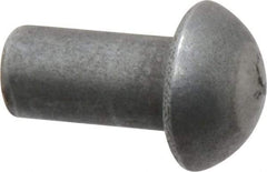 RivetKing - 1/4" Body Diam, Round Uncoated Steel Solid Rivet - 1/2" Length Under Head - Strong Tooling