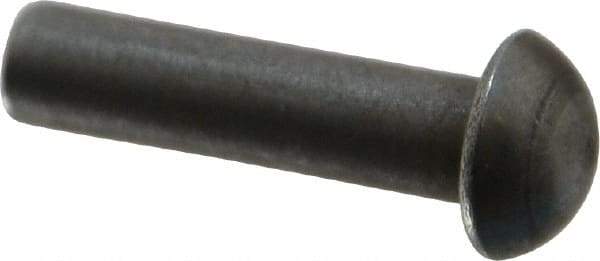 RivetKing - 1/4" Body Diam, Round Steel Solid Rivet - 1" Length Under Head - Strong Tooling