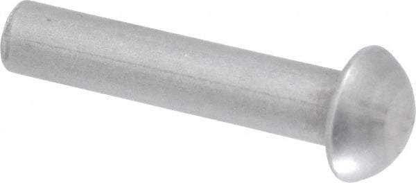 RivetKing - 1/4" Body Diam, Round Uncoated Steel Solid Rivet - 1-1/4" Length Under Head - Strong Tooling