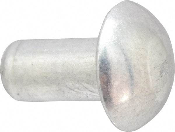 RivetKing - 1/8" Body Diam, Round Aluminum Solid Rivet - 1/4" Length Under Head, Grade 1100F - Strong Tooling