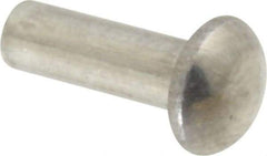 RivetKing - 1/8" Body Diam, Round Aluminum Solid Rivet - 3/8" Length Under Head, Grade 1100F - Strong Tooling