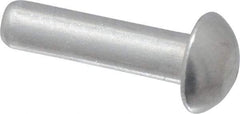 RivetKing - 1/8" Body Diam, Round Uncoated Aluminum Solid Rivet - 1/2" Length Under Head, Grade 1100F - Strong Tooling