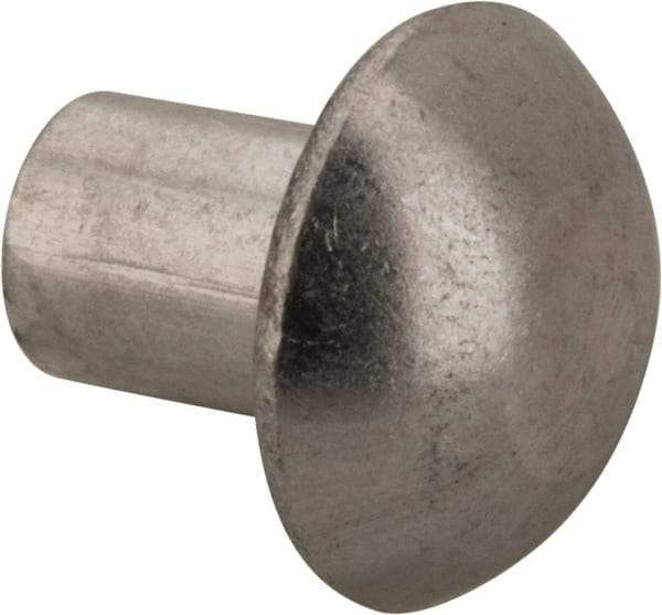 RivetKing - 3/16" Body Diam, Round Uncoated Aluminum Solid Rivet - 1/4" Length Under Head, Grade 1100F - Strong Tooling