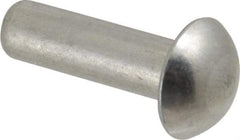 RivetKing - 3/16" Body Diam, Round Aluminum Solid Rivet - 5/8" Length Under Head, Grade 1100F - Strong Tooling