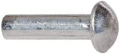 RivetKing - 3/16" Body Diam, Round Uncoated Aluminum Solid Rivet - 3/4" Length Under Head, Grade 1100F - Strong Tooling