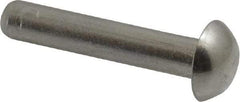 RivetKing - 3/16" Body Diam, Round Aluminum Solid Rivet - 1" Length Under Head, Grade 1100F - Strong Tooling