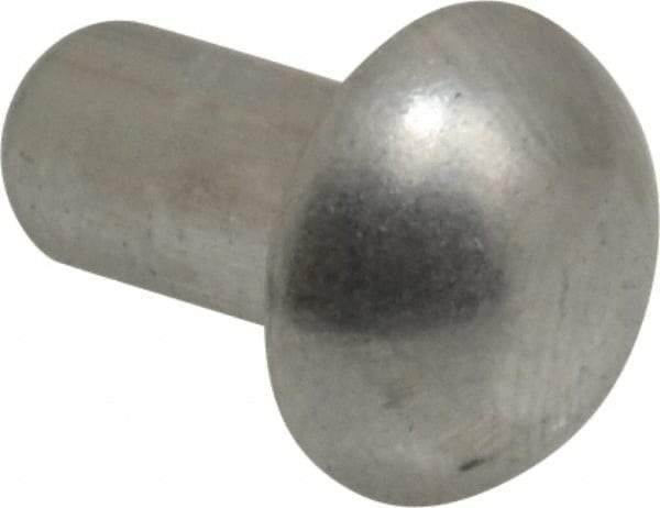 RivetKing - 1/4" Body Diam, Round Uncoated Aluminum Solid Rivet - 1/2" Length Under Head, Grade 1100F - Strong Tooling