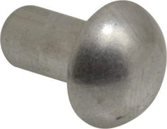 RivetKing - 1/4" Body Diam, Round Uncoated Aluminum Solid Rivet - 1/2" Length Under Head, Grade 1100F - Strong Tooling