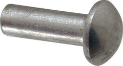 RivetKing - 1/4" Body Diam, Round Aluminum Solid Rivet - 3/4" Length Under Head, Grade 1100F - Strong Tooling