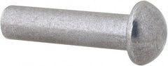 RivetKing - 1/4" Body Diam, Round Uncoated Aluminum Solid Rivet - 1" Length Under Head, Grade 1100F - Strong Tooling