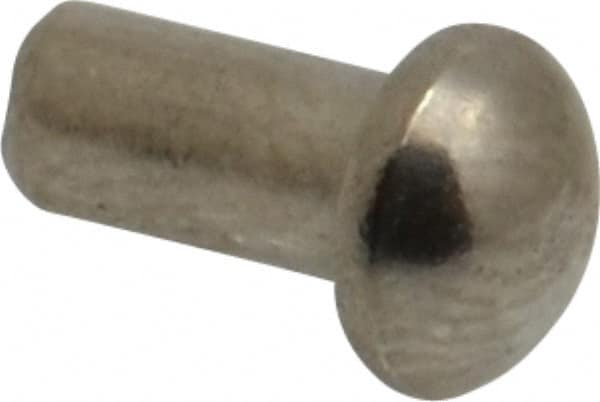 RivetKing - 1/8" Body Diam, Round Uncoated Stainless Steel Solid Rivet - 1/4" Length Under Head, Grade 18-8 - Strong Tooling