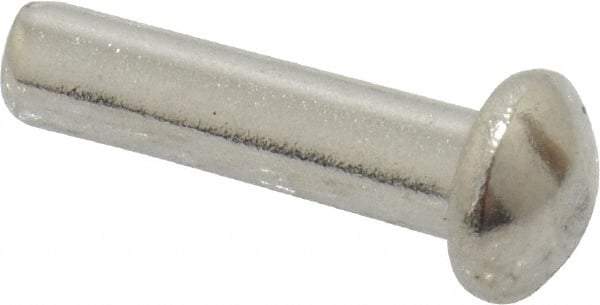 RivetKing - 1/8" Body Diam, Round Uncoated Stainless Steel Solid Rivet - 1/2" Length Under Head, Grade 18-8 - Strong Tooling