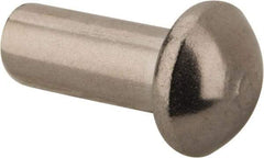 RivetKing - 5/32" Body Diam, Round Stainless Steel Solid Rivet - 3/8" Length Under Head, Grade 18-8 - Strong Tooling