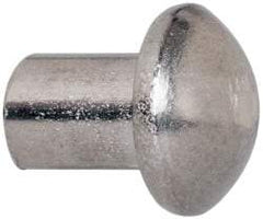 RivetKing - 3/16" Body Diam, Round Uncoated Stainless Steel Solid Rivet - 1/4" Length Under Head, Grade 18-8 - Strong Tooling