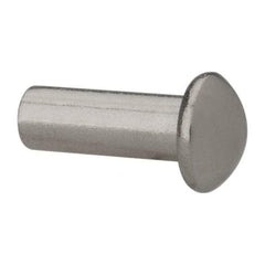 RivetKing - 3/16" Body Diam, Round Uncoated Stainless Steel Solid Rivet - 1/2" Length Under Head, Grade 18-8 - Strong Tooling