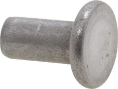 RivetKing - 1/8" Body Diam, Flat Uncoated Steel Solid Rivet - 1/4" Length Under Head - Strong Tooling