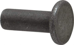 RivetKing - 3/16" Body Diam, Flat Uncoated Steel Solid Rivet - 1/2" Length Under Head - Strong Tooling