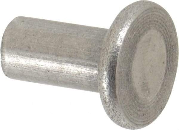 RivetKing - 1/4" Body Diam, Flat Uncoated Steel Solid Rivet - 1/2" Length Under Head - Strong Tooling