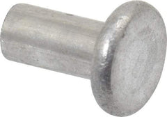 RivetKing - 1/8" Body Diam, Flat Aluminum Solid Rivet - 1/4" Length Under Head, Grade 1100F - Strong Tooling