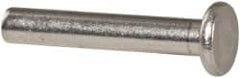 RivetKing - 1/8" Body Diam, Flat Uncoated Aluminum Solid Rivet - 3/4" Length Under Head, Grade 1100F - Strong Tooling