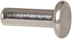 RivetKing - 5/32" Body Diam, Flat Aluminum Solid Rivet - 1/2" Length Under Head, Grade 1100F - Strong Tooling